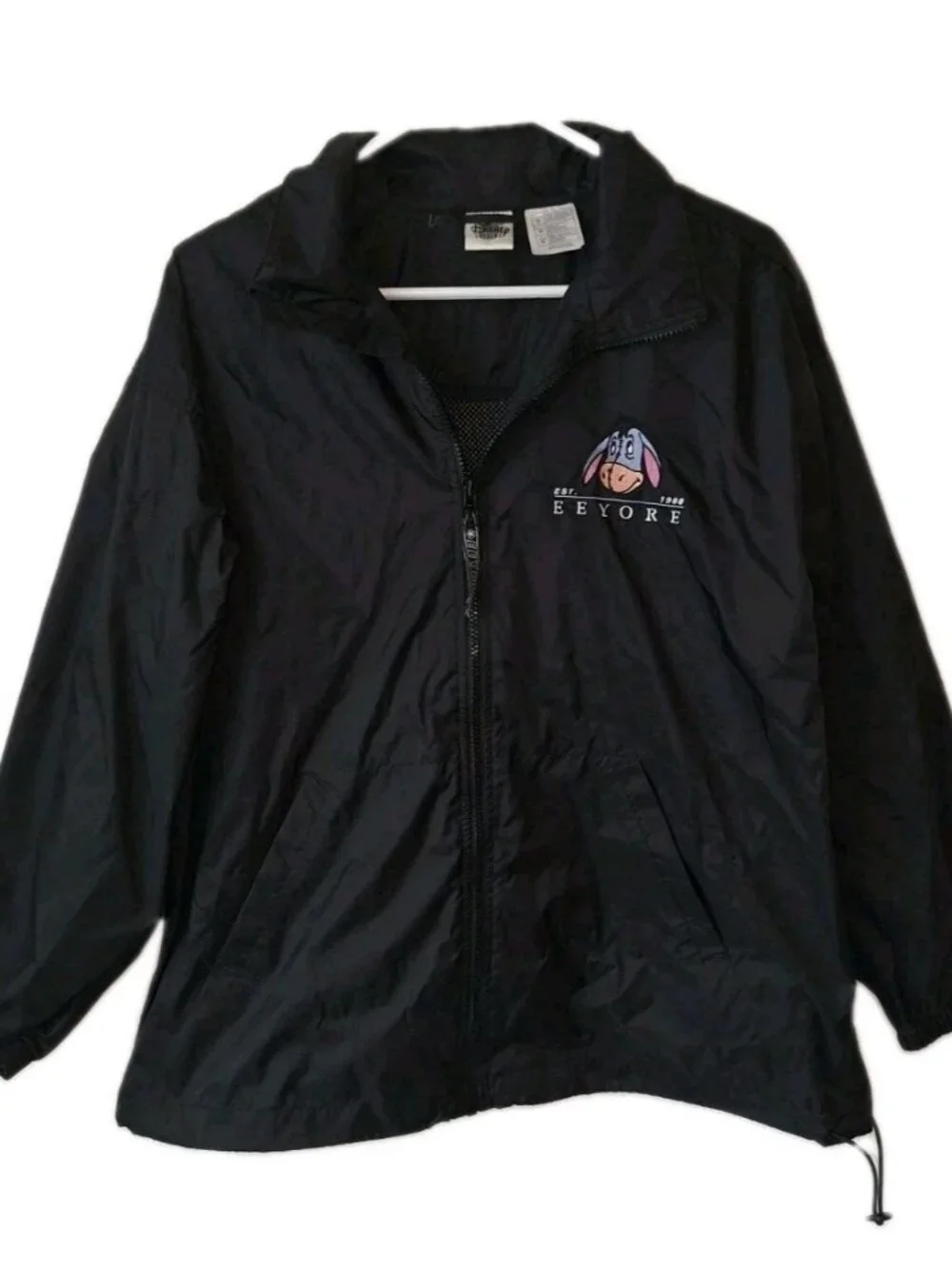 Disney Catalog Vintage Eeyore Windbreaker Full Zip Hooded Jacket Size MEDIUM